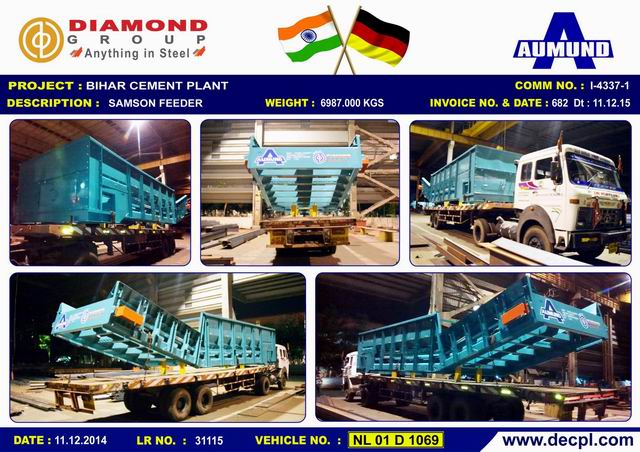 Aumund _ Bihar Cement Plant_Samson Feeder_ Despatch Template Veh_ No_NL 01 D 1069_11_12_2015