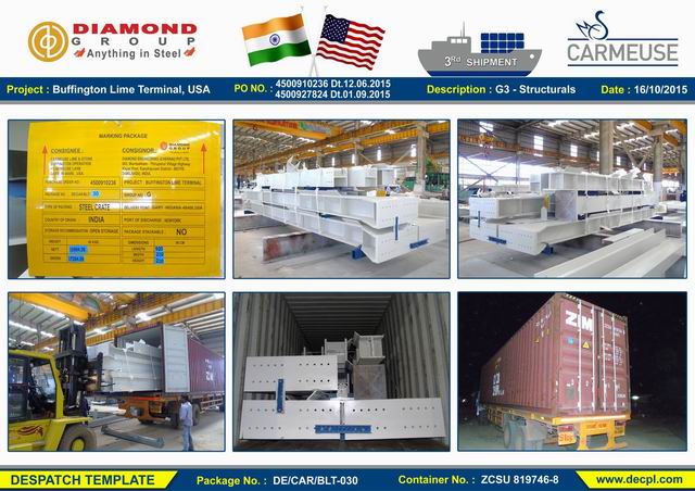 Carmeuse_Buffington Lime Terminal, USA_G3 - Structurals - 3rd Shipment_ Despatch Template_Cont_ No_ ZCSU 819746-8
