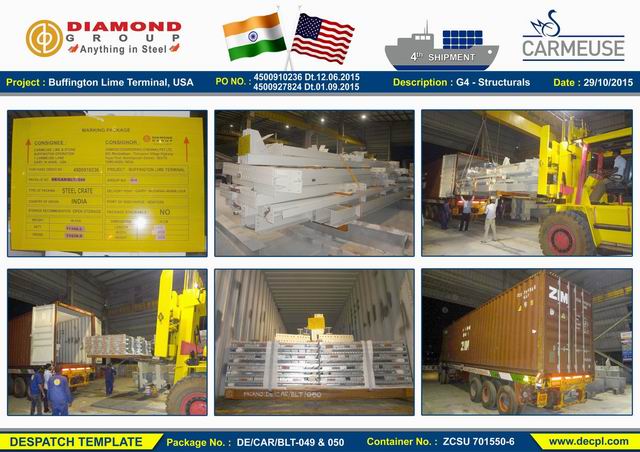 Carmeuse_Buffington Lime Terminal, USA_G4 - Structurals - 4th Shipment_ Despatch Template_Cont_ No_ ZCSU 701550-6
