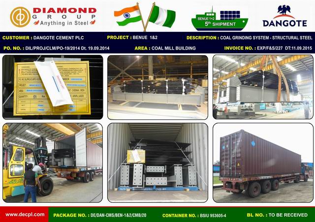 DANGOTE - CMS - Benue 1&2 _5th Shipment_Dispatched Template_ Cont_ No_ BSIU 953605-4