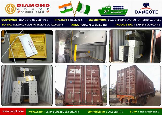 DANGOTE - CMS - IBESE 3&4 _8th Shipment Despatch Template_ Cont_ No_ ZCSU 853541-5