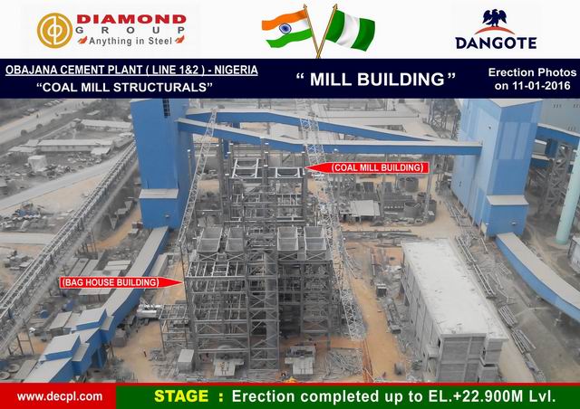 Dangote Cement PLC _ Obajana 1+2_ Bag House Building & Coal Mill Building - Coal Mill Structure_ Customer Site Template